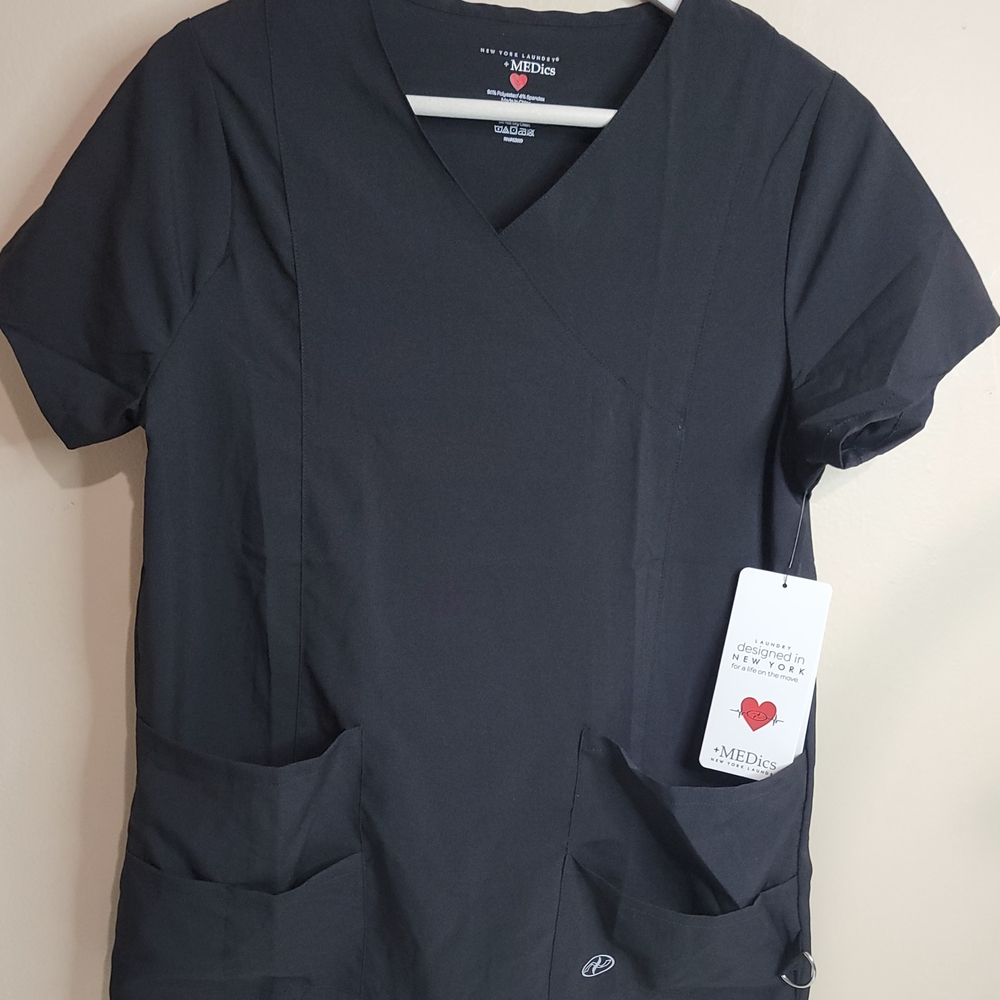 Med Couture Women's Black Scrub Top